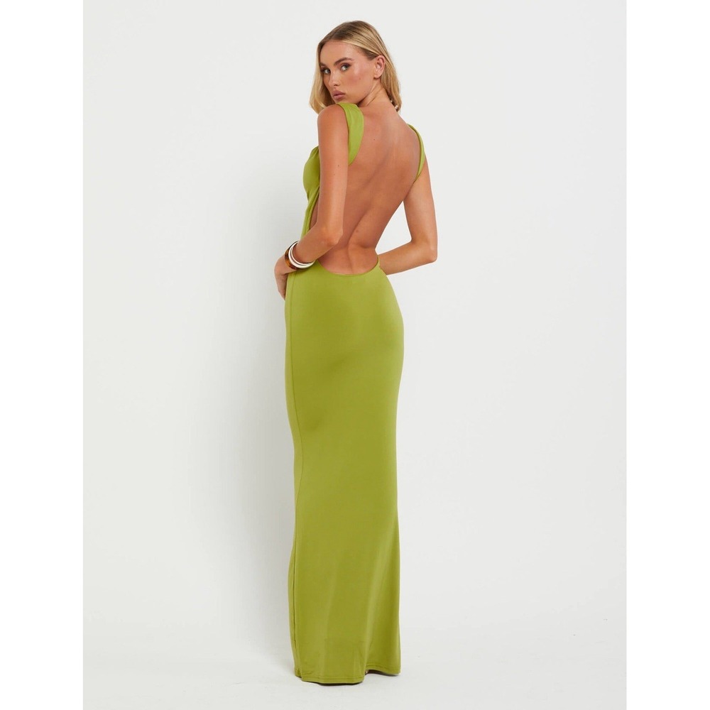 Tiger Mist Morana Maxi Dress XS Pastel Green NWT Jersey Backless Wedding Guest
